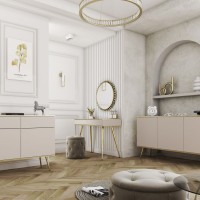 Μπουφές Oro Μπεζ+χρυσό 160x85x39cm