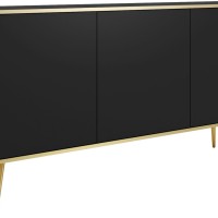 Μπουφές Oro Ανθρακί + χρυσό 160x85x39cm