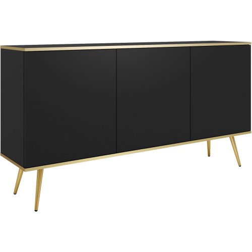 Μπουφές Oro Ανθρακί με χρυσά πόδια 160x85x39cm