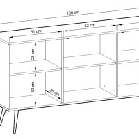 Μπουφές Oro Μπεζ+χρυσό 160x85x39cm