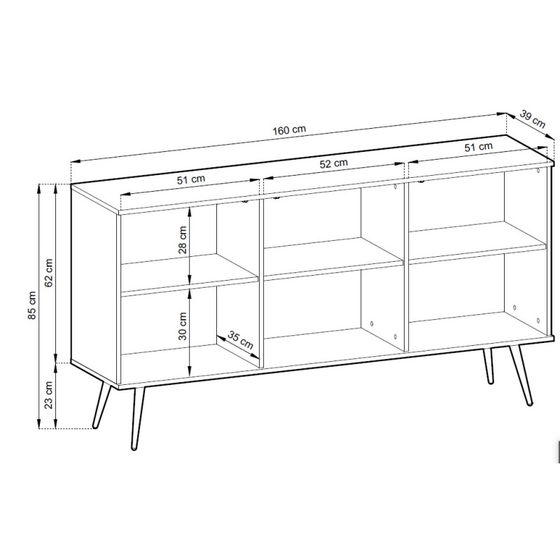Μπουφές Oro Μπεζ+χρυσό 160x85x39cm