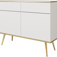 Μπουφές Oro λευκό με χρυσό 107x85x39cm