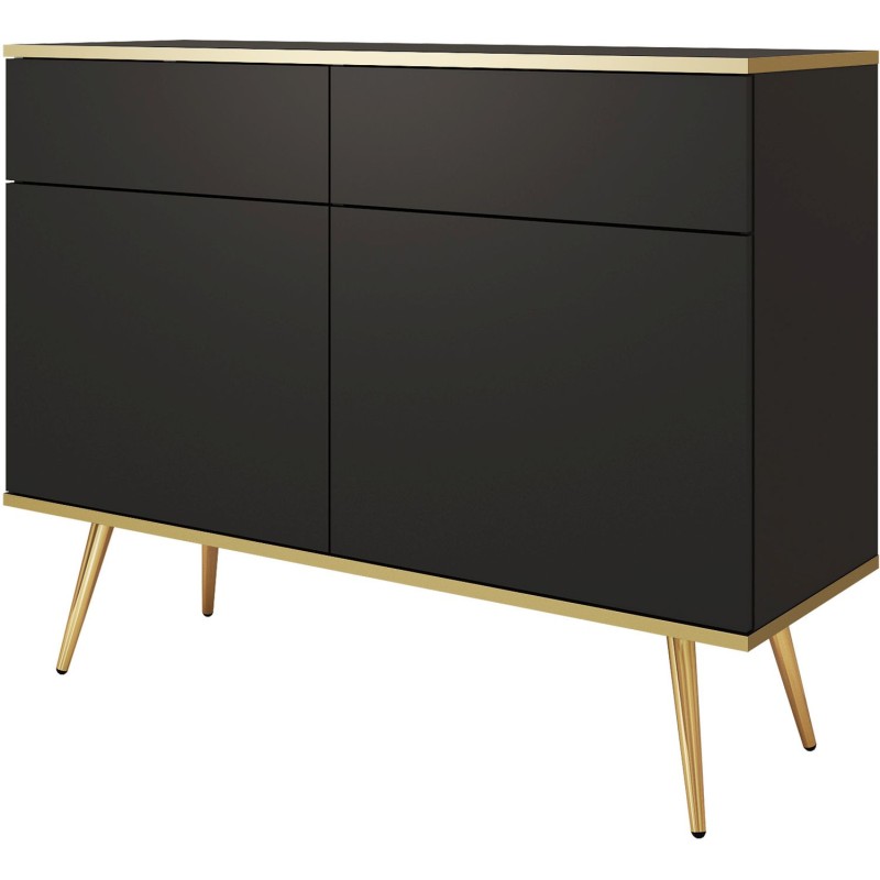 Μπουφές Oro Ανθρακί με χρυσό 107x85x39cm