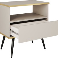 Κομοδίνο Oro μπέζ με χρυσό 59x54x39cm