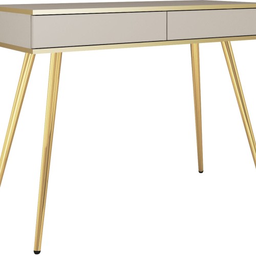 Κονσόλα Oro μπέζ με χρυσά πόδια 102x80x50cm