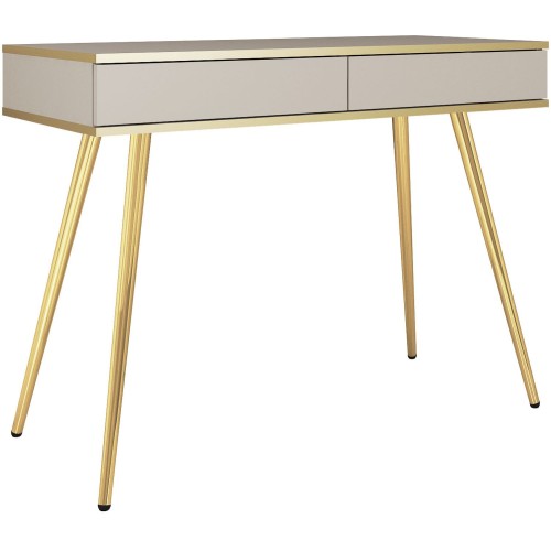 Κονσόλα Oro μπέζ με χρυσά πόδια 102x80x50cm