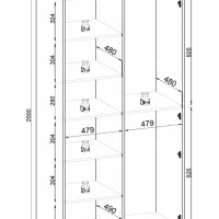 Ντουλάπα Sandbox ανθρακί 101x200x51cm