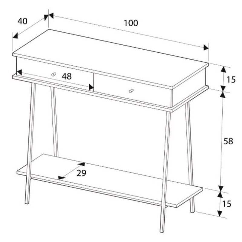 Κονσόλα Elite 702 Λευκό Μινκ 100x89x41cm