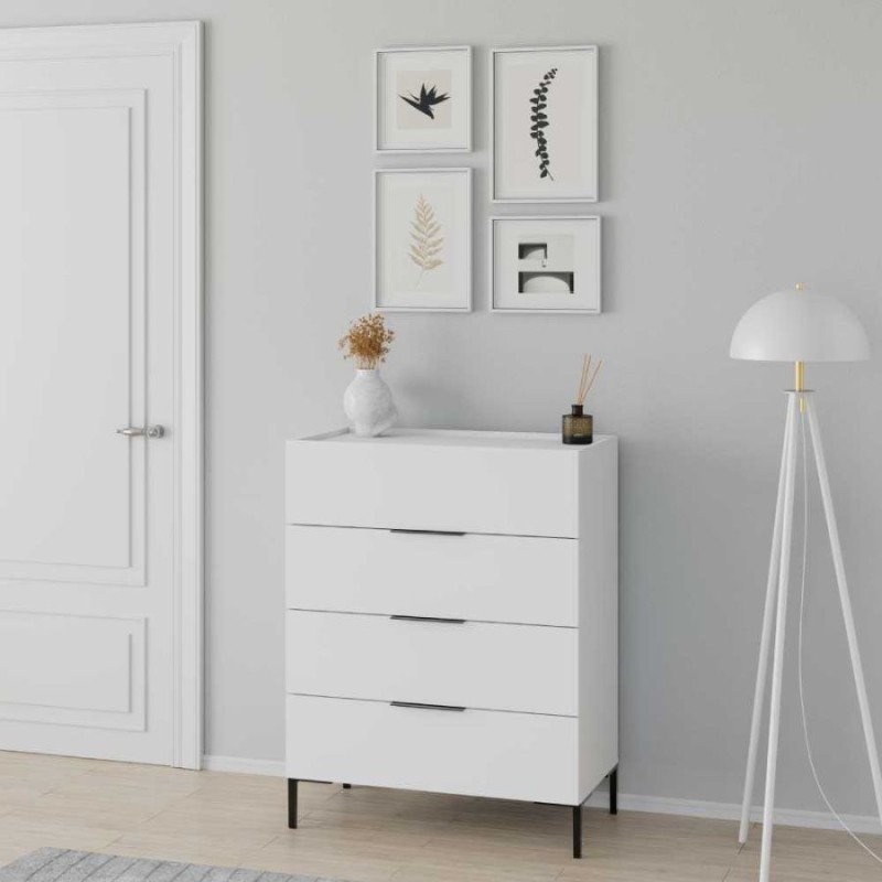 Συρταριέρα Oryana 1740 Λευκή 80x104x44cm