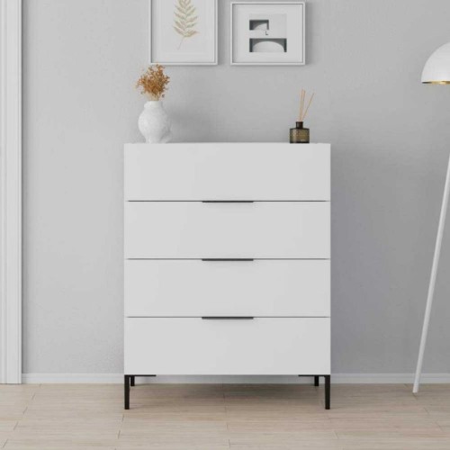 Συρταριέρα SFN-1740-DD Oryana Λευκή 80x104x44cm