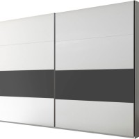 Ντουλάπα Συρόμενη Ontario Lava Λευκή +Μαύρο 300x225x64cm