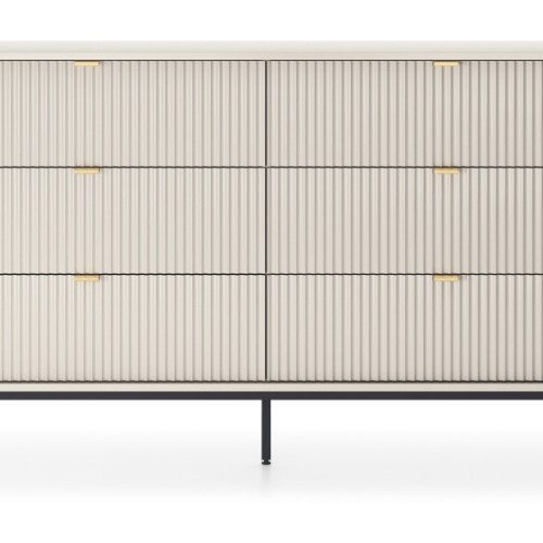 Συρταριέρα Nova Λευκό Kazmir + Ανθρακί 154x91x39cm