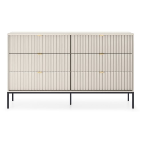 Συρταριέρα Nova Λευκό Kazmir + Ανθρακί 154x91x39cm