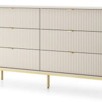 Συρταριέρα Nova Λευκό Kazmir + Χρυσό 154x91x39cm