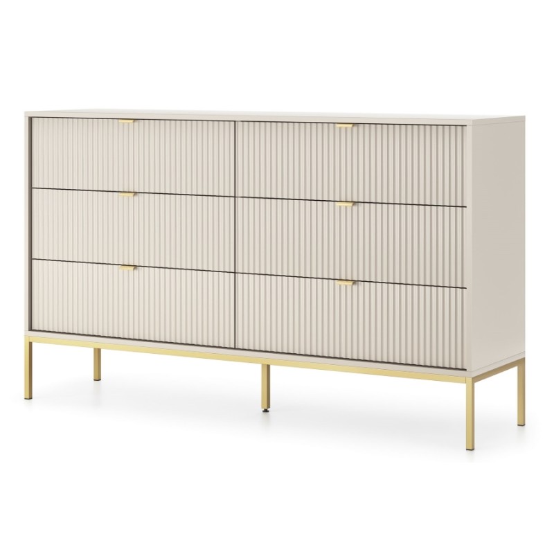 Συρταριέρα Nova Λευκό Kazmir + Χρυσό 154x91x39cm
