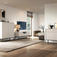 Έπιπλο τηλεόρασης Nova Λευκό Kazmir + Ανθρακί 154x56x39cm