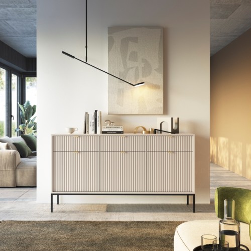 Μπουφές Nova Λευκό Kazmir + Ανθρακί 154x83x39cm