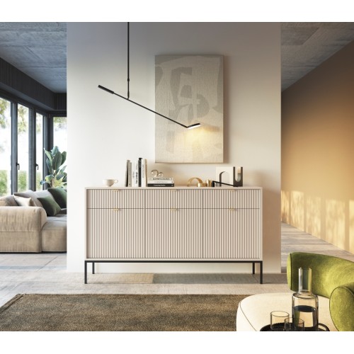 Μπουφές Nova Λευκό Kazmir + Ανθρακί 154x83x39cm