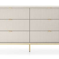 Συρταριέρα Nova Λευκό Kazmir + Χρυσό 154x91x39cm