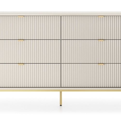 Συρταριέρα Nova Λευκό Kazmir + Χρυσό 154x91x39cm