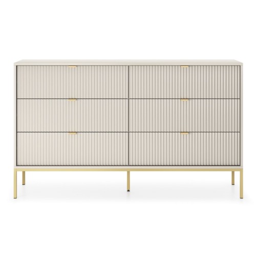 Συρταριέρα Nova Λευκό Kazmir + Χρυσό 154x91x39cm