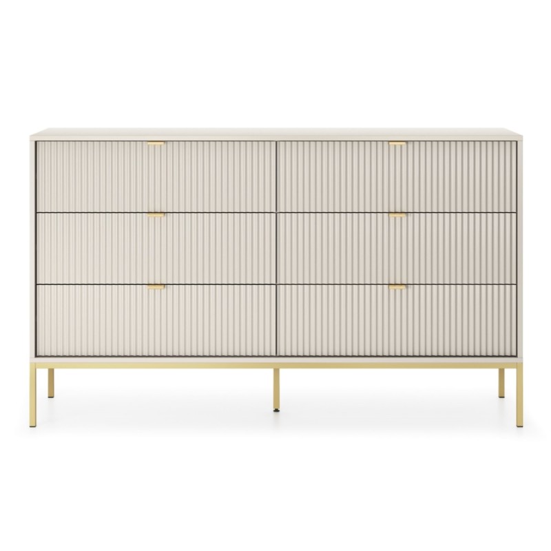 Συρταριέρα Nova Λευκό Kazmir + Χρυσό 154x91x39cm