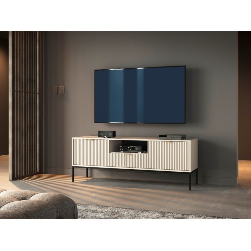 Έπιπλο τηλεόρασης Nova Λευκό Kazmir + Ανθρακί 154x56x39cm