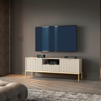 Έπιπλο τηλεόρασης Nova Λευκό Kazmir + Χρυσό 154x56x39cm
