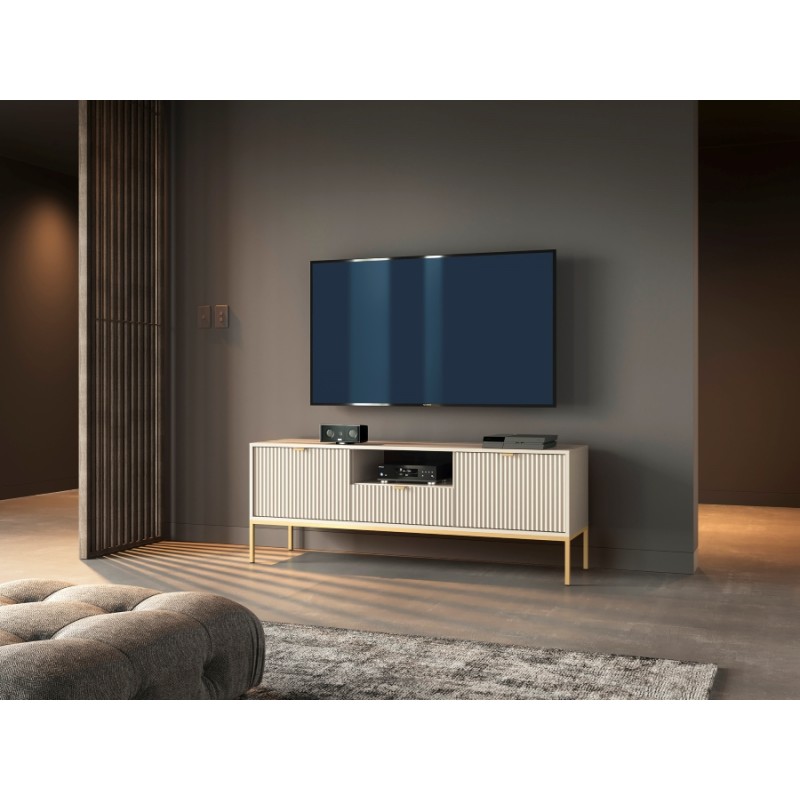 Έπιπλο τηλεόρασης Nova Λευκό Kazmir + Χρυσό 154x56x39cm