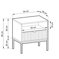 Κομοδίνο Nova Πράσινο + Ανθρακί βάση+πόμολο 54x56x39cm