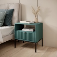 Κομοδίνο Nova Πράσινο + Ανθρακί βάση+πόμολο 54x56x39cm
