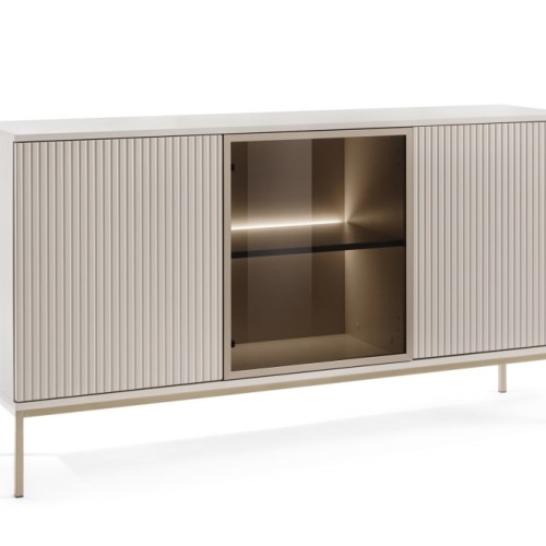 Μπουφές Sento με βιτρίνα Λευκό Kazmir 154x83x39cm