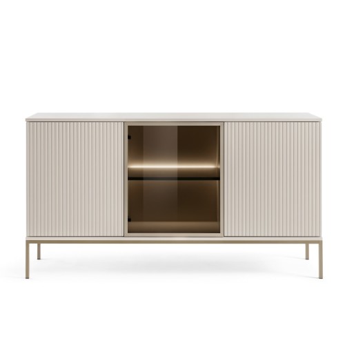 Μπουφές Sento με βιτρίνα Λευκό Kazmir 154x83x39cm