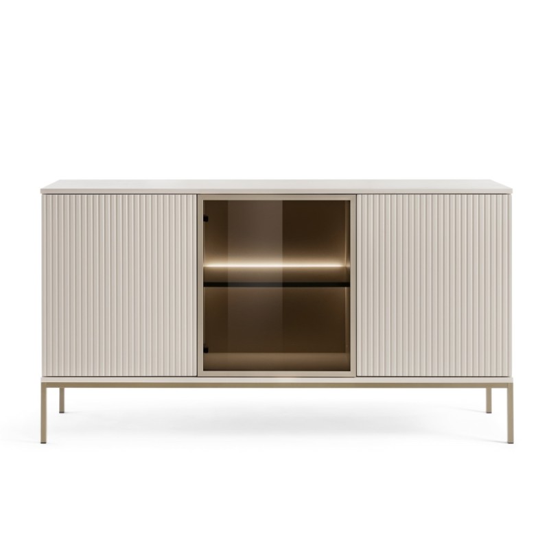 Μπουφές με βιτρίνα Sento Λευκό Kazmir 154x83x39cm