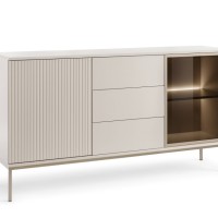 Μπουφές Sento με βιτρίνα και συρτάρια Λευκό Kazmir 154x83x39cm