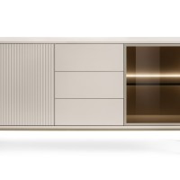 Μπουφές Sento με βιτρίνα και συρτάρια Λευκό Kazmir 154x83x39cm