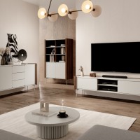 Μπουφές Wrap Λευκό Kazmir + Καρυδιά 141x82x39cm