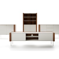 Μπουφές Wrap Λευκό Kazmir + Καρυδιά 141x82x39cm