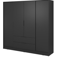 Ντουλάπα Kelly Ανθρακί 206x200x51cm