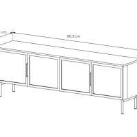 Έπιπλο τηλεόρασης Lumi Λευκό Kazmir 181x62x39cm