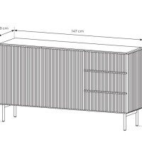 Μπουφές Muti με συρτάρια Λευκό Kazmir 147x81x40cm