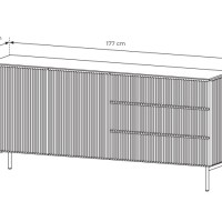 Μπουφές Muti με συρτάρια Ανθρακί 177x81x40cm