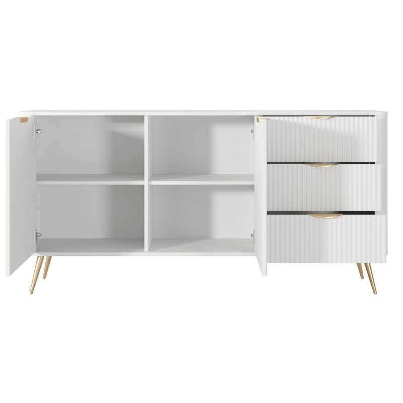 Μπουφές με συρτάρια Lante λευκός 163x81x38cm