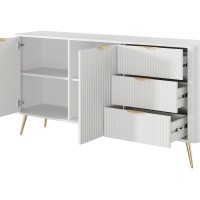 Μπουφές με συρτάρια Lante λευκός 163x81x38cm