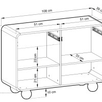Μπουφές ALBION με συρτάρια Λευκό Kazmir 108x75x39cm