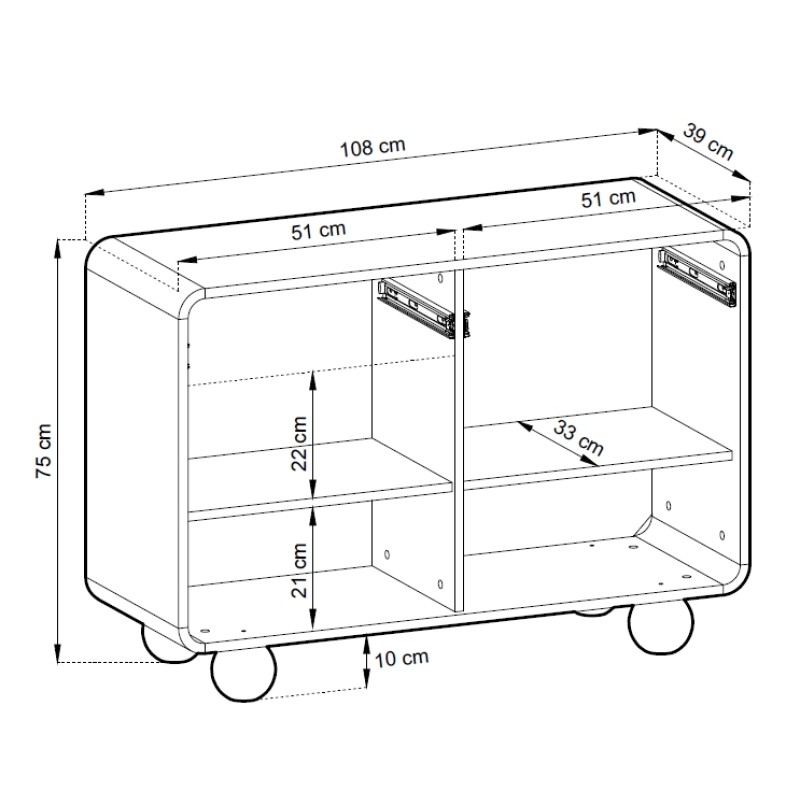 Μπουφές ALBION με συρτάρια Λευκό Kazmir 108x75x39cm