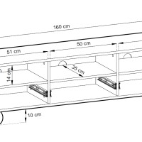 Έπιπλο τηλεόρασης ALBION με συρτάρια Λευκό Kazmir 160x44x39cm