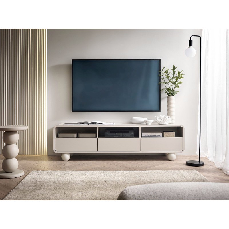 Έπιπλο τηλεόρασης ALBION με συρτάρια Λευκό Kazmir 160x44x39cm