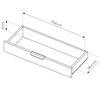 Κονσόλα LOVI με συρτάρι φυσικό cremona 120x80x40cm