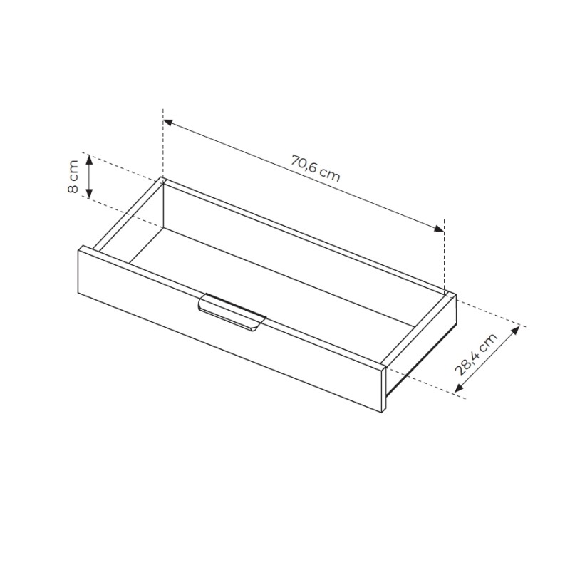 Κονσόλα LOVI με συρτάρι φυσικό cremona 120x80x40cm